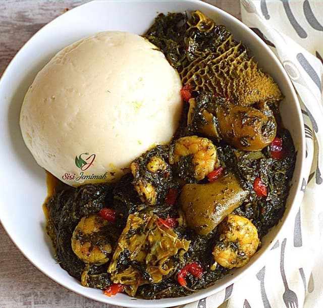 Pounded yam and soup